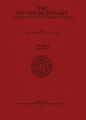 bokomslag Hittite Dictionary of the Oriental Institute of the University of Chicago. Volume P, fascicle 1 (pa- to para)