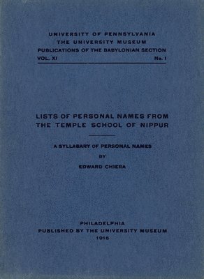 bokomslag Lists of Personal Names from the Temple School o - A Syllabary of Personal Names