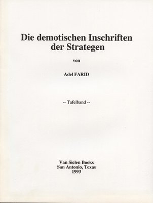 Adel Farid - Die demotischen Inschriften der Strategen, Häftad
