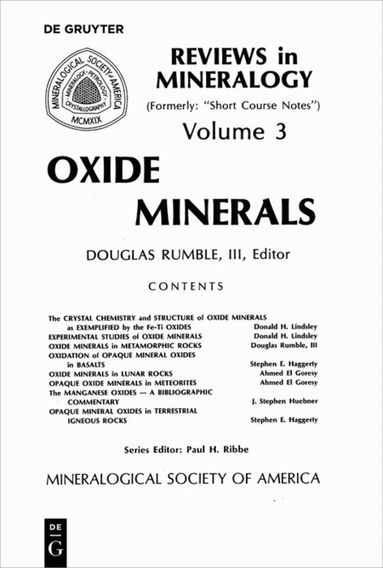 Douglas Rumble - Oxide Minerals, Häftad