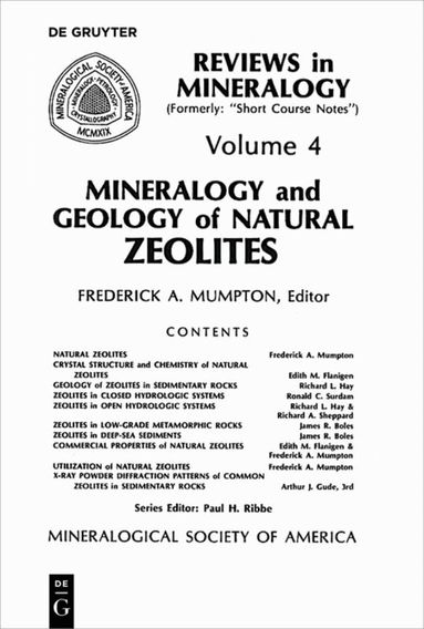 Fred A. Mumpton - Mineralogy and Geology of Natural Zeolites, Häftad