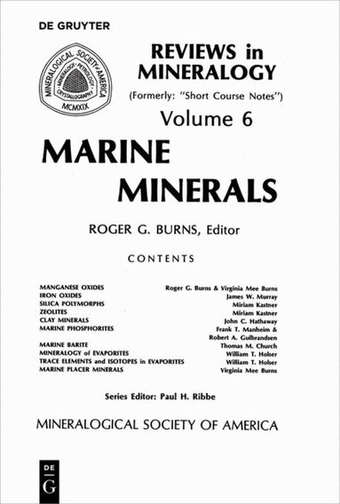 Roger G. Burns - Marine Minerals, Häftad