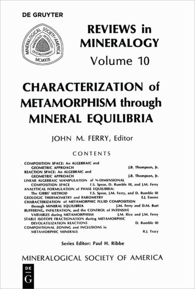John M. Ferry - Characterization of Metamorphism through Mineral Equilibria, Häftad