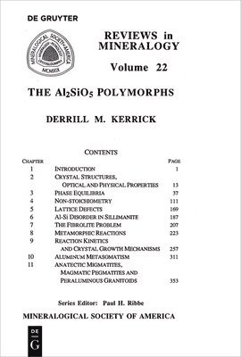 Derrill M. Kerrick - Al2SiO5 Polymorphs, Häftad