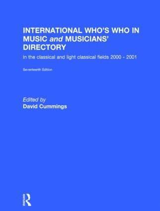 David M. Cummings - International Who's Who in Music, Inbunden