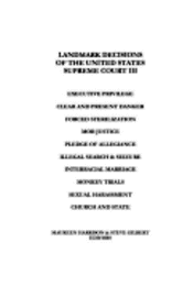 Steve Gilbert, Maureen Harrison - Landmark Decisions of the United States Supreme Court III, Häftad