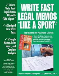 bokomslag Write Fast Legal Memos &quot;Like a Sport(TM)&quot;
