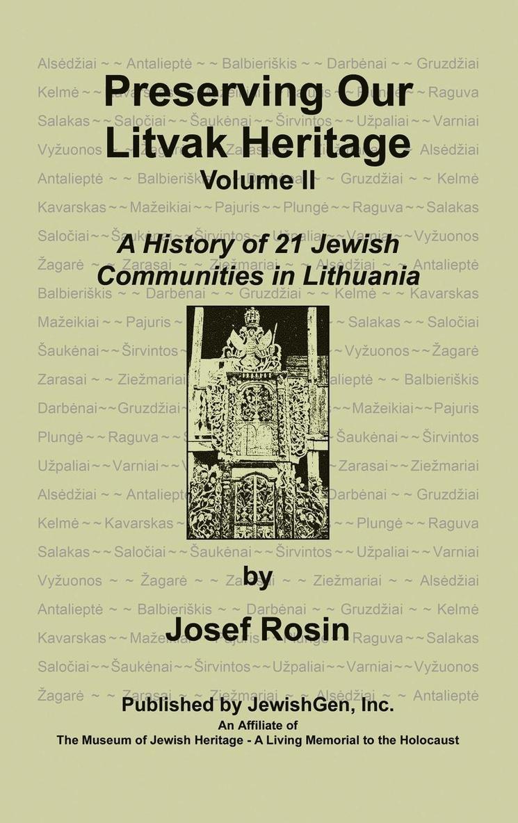 Josef Rosin, Josef, Rosin, Don Loon, Joel Alpert, Don, Loon - Preserving Our Litvak Heritage- Volume II, Inbunden