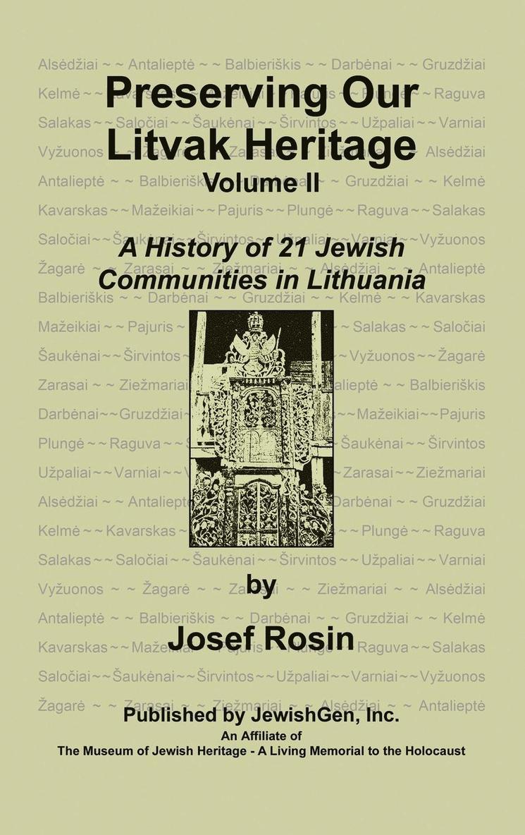 Preserving Our Litvak Heritage- Volume II 1