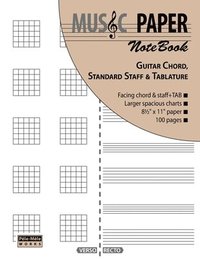 bokomslag MUSIC PAPER NoteBook - Guitar Chord, Standard Staff & Tablature