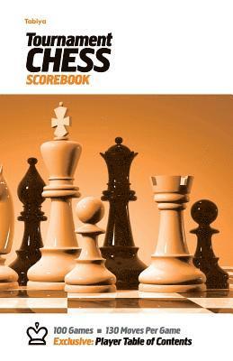 Tabiya Tournament Chess Scorebook: Cover Style: White with Orange Graphic 1