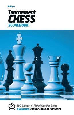 Tabiya Tournament Chess Scorebook: Cover Style: White with Blue Graphic 1