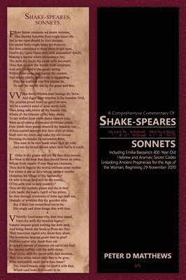 Peter D Matthews, Peter D. Matthews, D Matthews, Peter - Comprehensive Commentary of SHAKE-SPEARES SONNETS (Tome 1 of 3), Inbunden