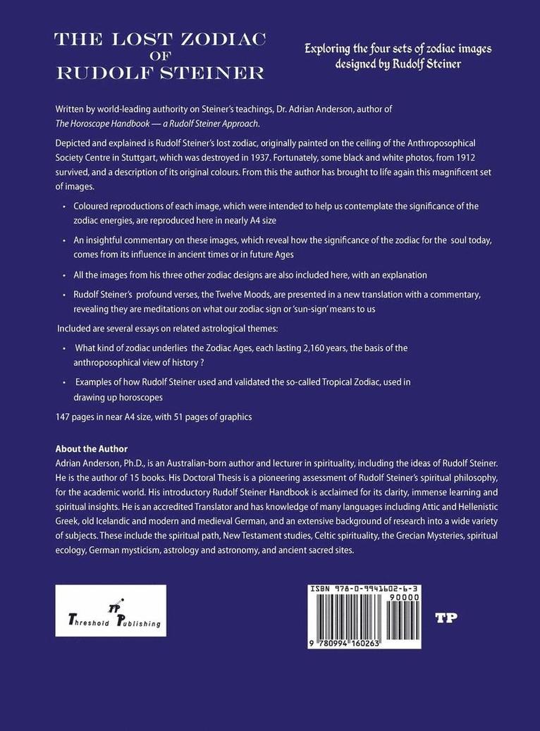 Adrian Anderson - Lost Zodiac of Rudolf Steiner, Inbunden