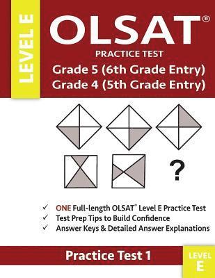 bokomslag Olsat Practice Test Grade 5 (6th Grade Entry) & Grade 4 (5th Grade Entry)-Level E-Test 1: One Olsat E Practice Test (Practice Test One), Gifted and Ta
