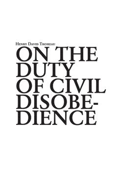 bokomslag On the duty of civil disobedience