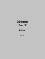 Admiralty Record(R) Volume 3 (2015), Häftad