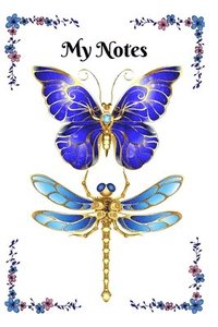 bokomslag Blue and Gold Butterfly and Dragonfly Notebook