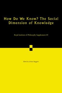 bokomslag How Do We Know? The Social Dimension of Knowledge: Volume 89