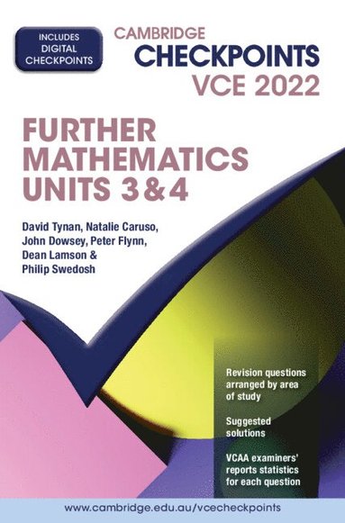 bokomslag Cambridge Checkpoints VCE Further Mathematics Units 3&4 2022