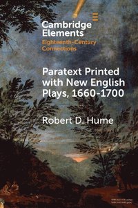 bokomslag Paratext Printed with New English Plays, 1660-1700