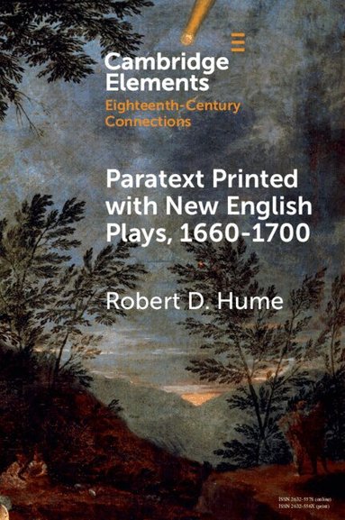 Robert D. Hume - Paratext Printed with New English Plays, 1660-1700, Häftad