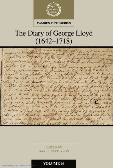 The Diary of George Lloyd: Volume 64, Part 1 1