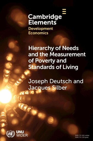 Joseph Deutsch, Jacques Silber - Hierarchy of Needs and the Measurement of Poverty and Standards of Living, Häftad
