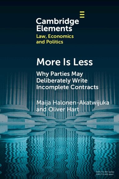 Maija Halonen-Akatwijuka, Oliver Hart - More is Less, Häftad