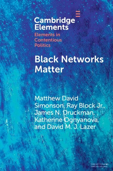 Matthew David Simonson, Ray Block Jr, James N. Druckman, Katherine Ognyanova, David M. J. Lazer - Black Networks Matter, Häftad