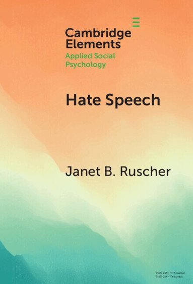 Janet B. Ruscher - Hate Speech, Inbunden