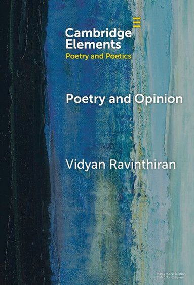 Vidyan Ravinthiran - Poetry and Opinion, Inbunden