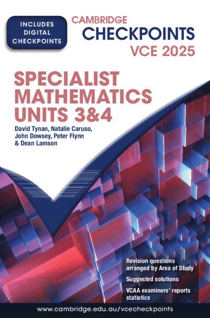 Cambridge Checkpoints VCE Specialist Mathematics Units 3&4 2025 1