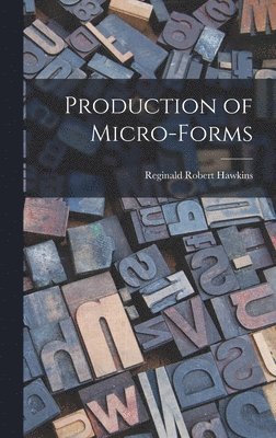 bokomslag Production of Micro-forms