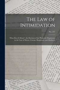 bokomslag Law of Intimidation