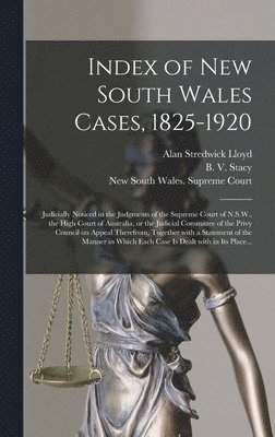 Index of New South Wales Cases, 1825-1920 1