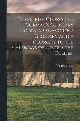 bokomslag Three Irish Glossaries. Cormac's Glossary Codex A. O'Davoren's Glossary and a Glossary to the Calendar of Oingus the Culdee;