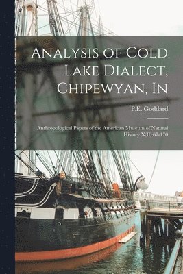 Analysis of Cold Lake Dialect, Chipewyan, In 1