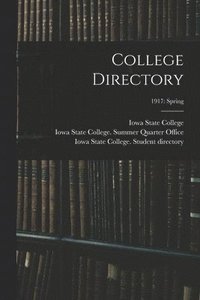 bokomslag College Directory; 1917