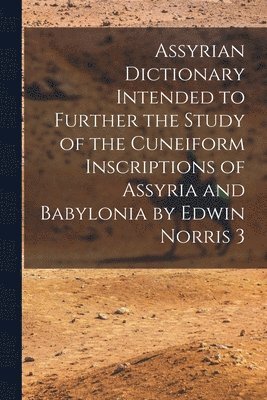 bokomslag Assyrian Dictionary Intended to Further the Study of the Cuneiform Inscriptions of Assyria and Babylonia by Edwin Norris 3