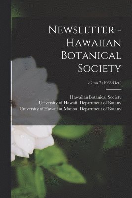 Newsletter - Hawaiian Botanical Society; v.2: no.7 (1963: Oct.) 1