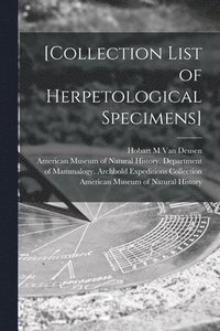 bokomslag [Collection List of Herpetological Specimens]