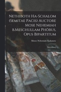 bokomslag Nethiboth Ha-schalom (Semitae Pacis) Auctore Mose Nehemiah B.Meschullam Phbus, Opus Bipartitum