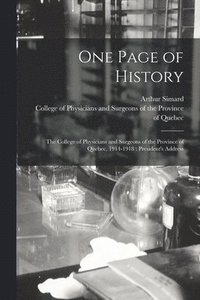 bokomslag One Page of History [microform]