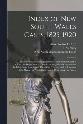 Index of New South Wales Cases, 1825-1920 1