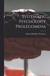 bokomslag Systematic Psychology Prolegomena