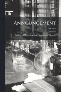 bokomslag Announcement; 1891-1892