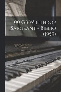 bokomslag 00 GB Winthrop Sargeant - Biblio (1959)