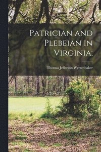 bokomslag Patrician and Plebeian in Virginia;