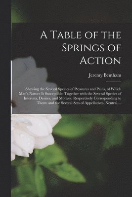 bokomslag Table of the Springs of Action